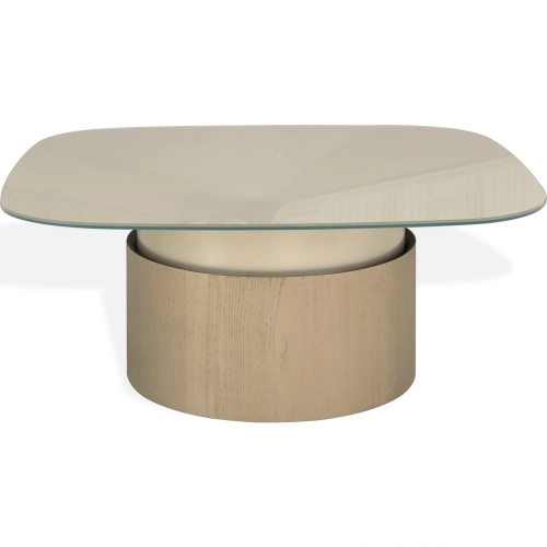 Essenza Coffee Table in Champagne Gold Glass & Metal